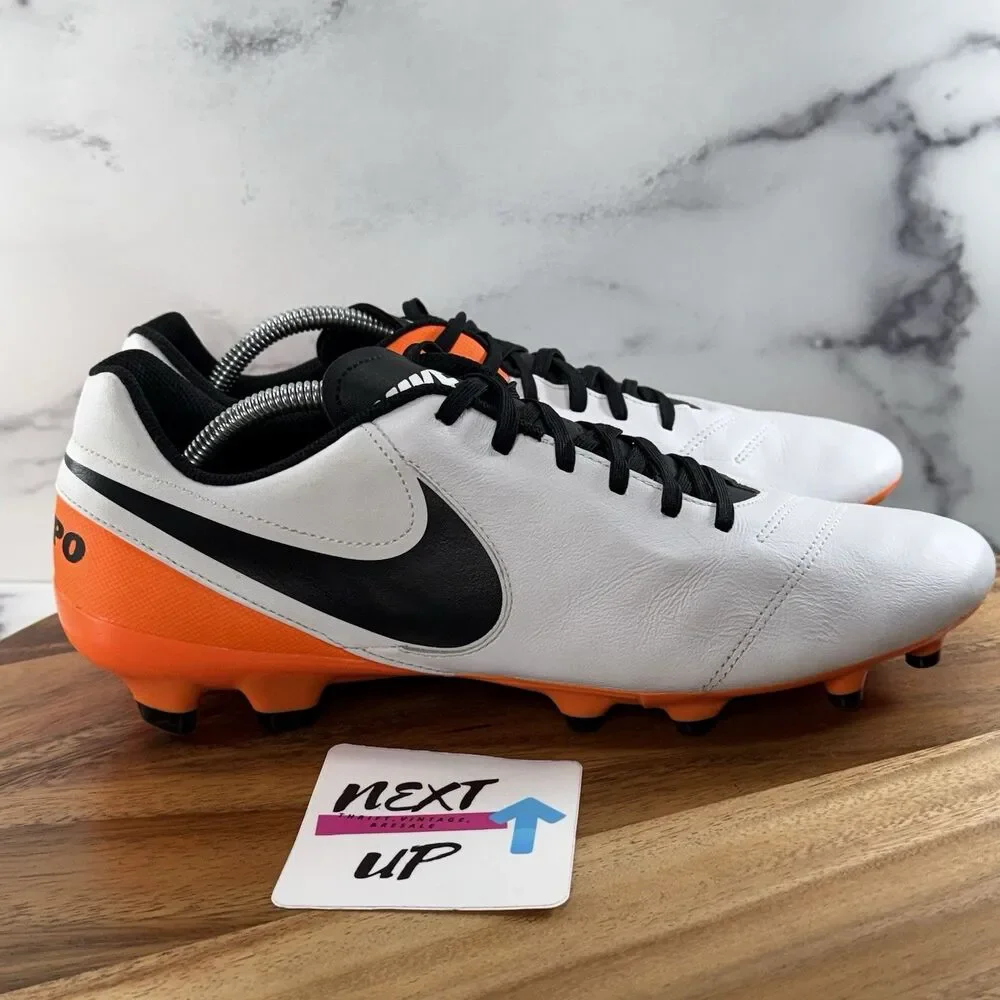 Men’s Size 12-Nike Tiempo Genio II Leather Firm Ground Soccer Cleats 819213-108